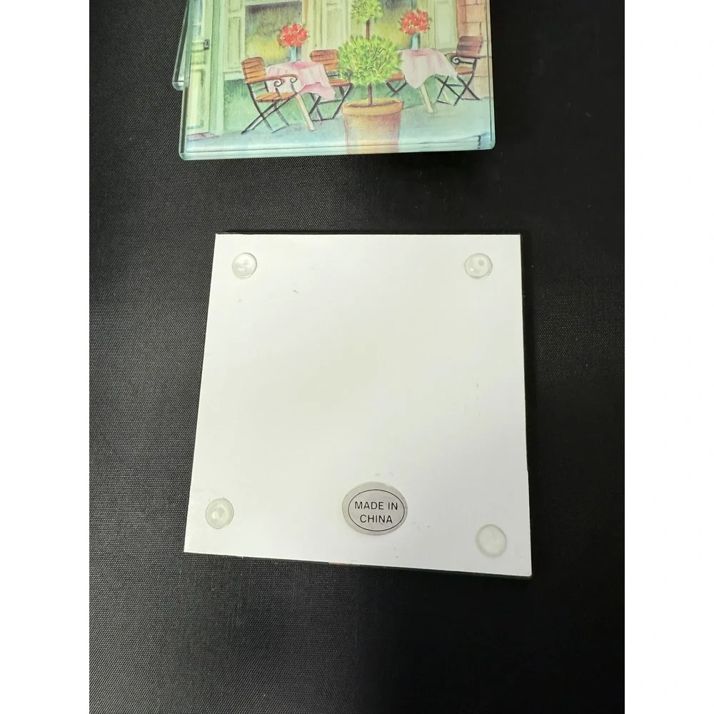 Cafe De Paris‎ glass Coasters Set of 4 Home Decor French Parisian style